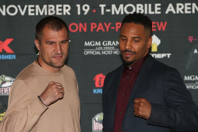 Kovalev and Ward at a pre-fight promotional event in New York City