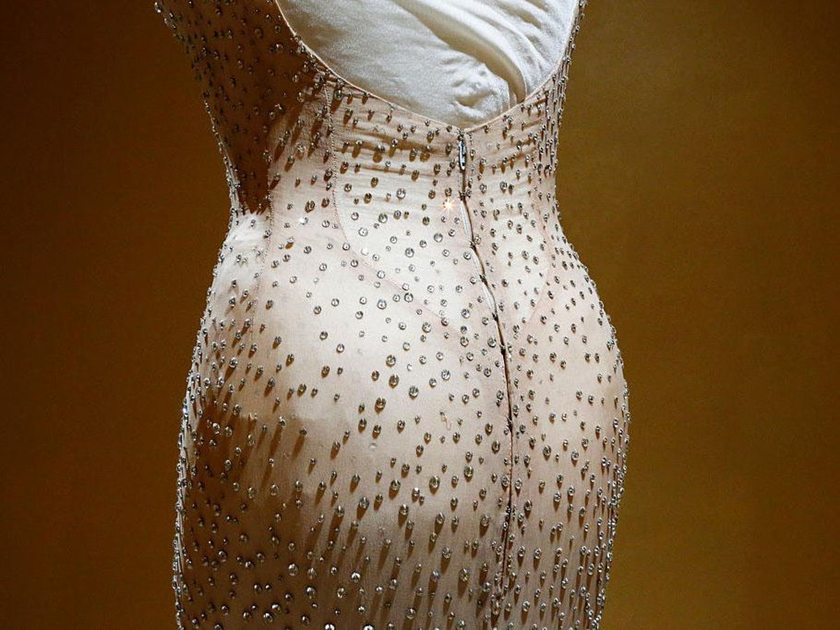 World's most expensive dress, worn by Marilyn Monroe for JFK, goes on  display