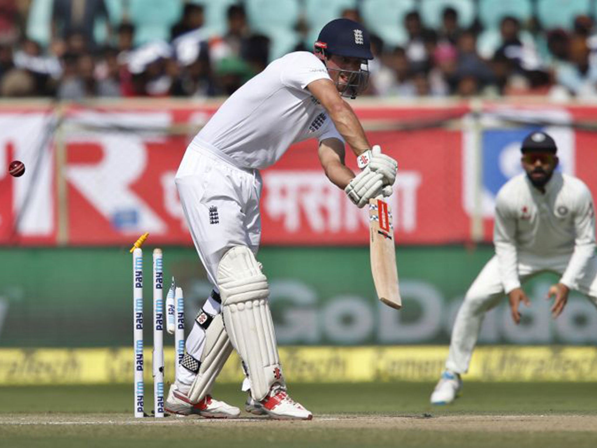 Alastair Cook was the first to go to trigger another England batting collapse