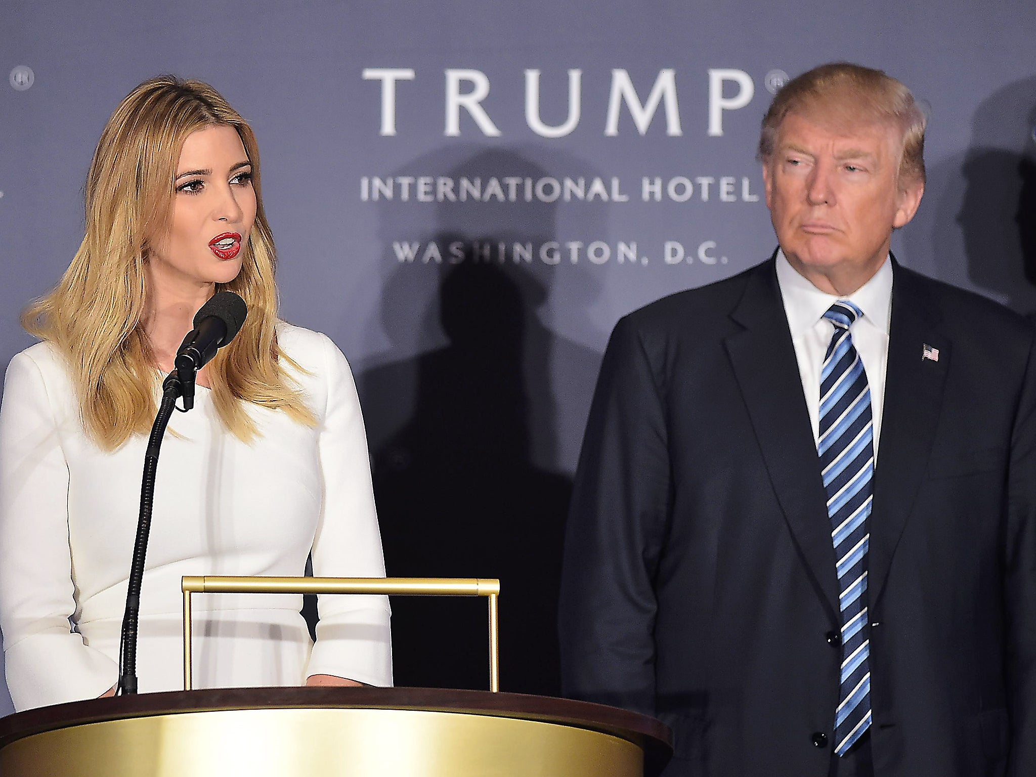 Donald Trump has said his daughter, Ivanka (left), will run his businesses while he is President