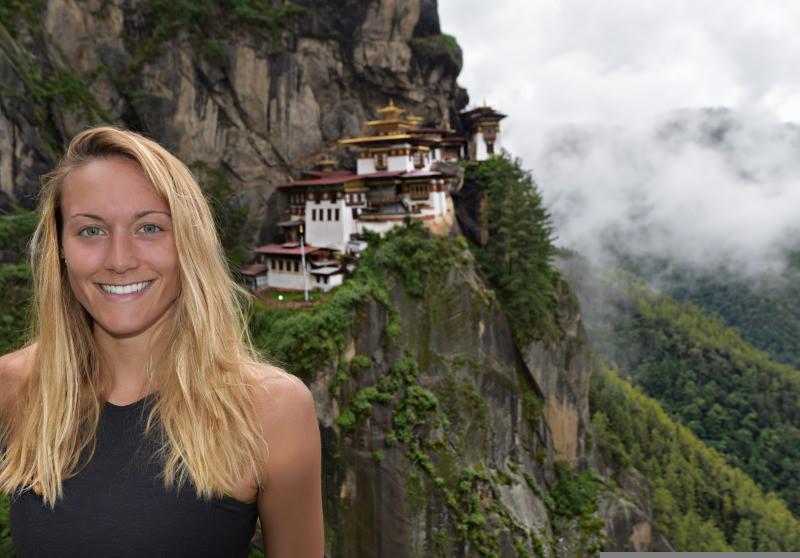 Cassie DePecol, pictured at Tiger's Nest Monastery in Bhutan