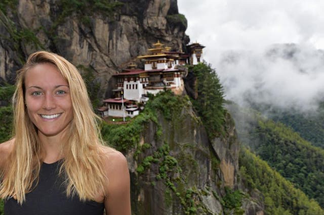 Cassie DePecol, pictured at Tiger's Nest Monastery in Bhutan