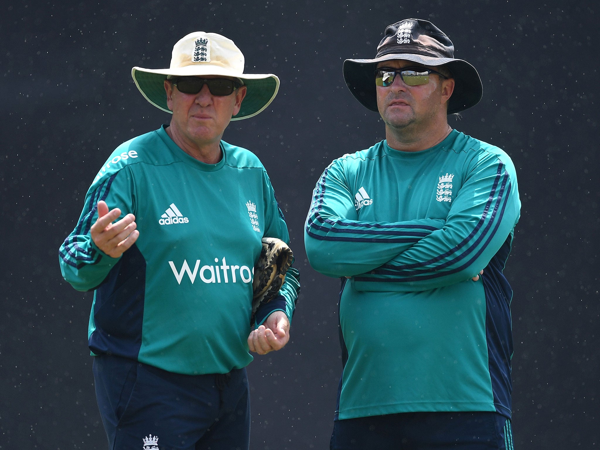 Paul Fabrace (right)m alongside head coach Trevor Bayliss, was disappointed with England's batting display