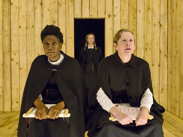 Sarah Niles (left), Fiona Glascott (centre) and Jane Hazlegrove (right) in 'The Sewing Group' 