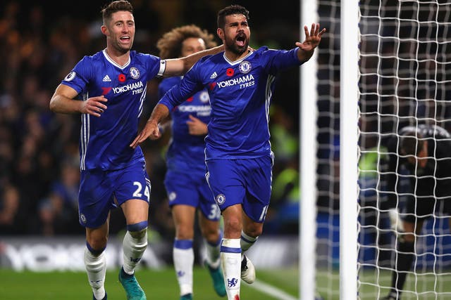Diego Costa has grown into an 'example' to his Chelsea teammates, according to manager Antonio Conte