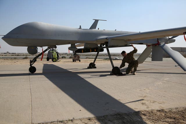 Drones and bombers were used to raze the camp to the ground