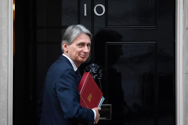 Chancellor Philip Hammond arriving at 10 Downing Street in London