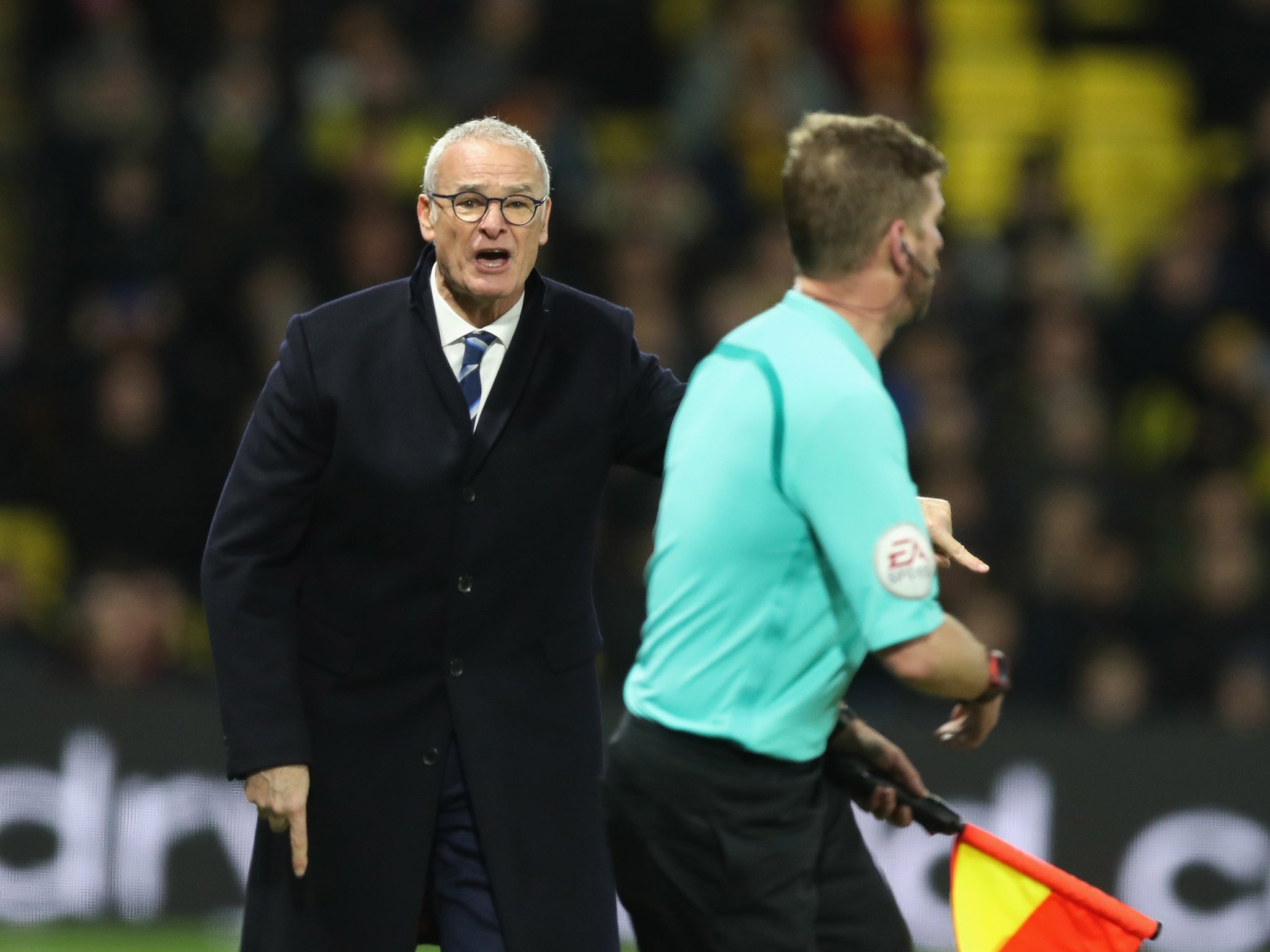 Ranieri cut a frustrated figure on the Vicarage Road touchline