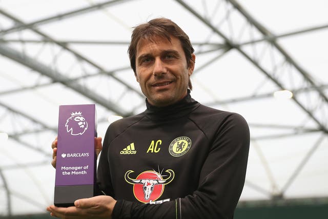 Conte received the Premier League's 'Manager of the Month' award for October
