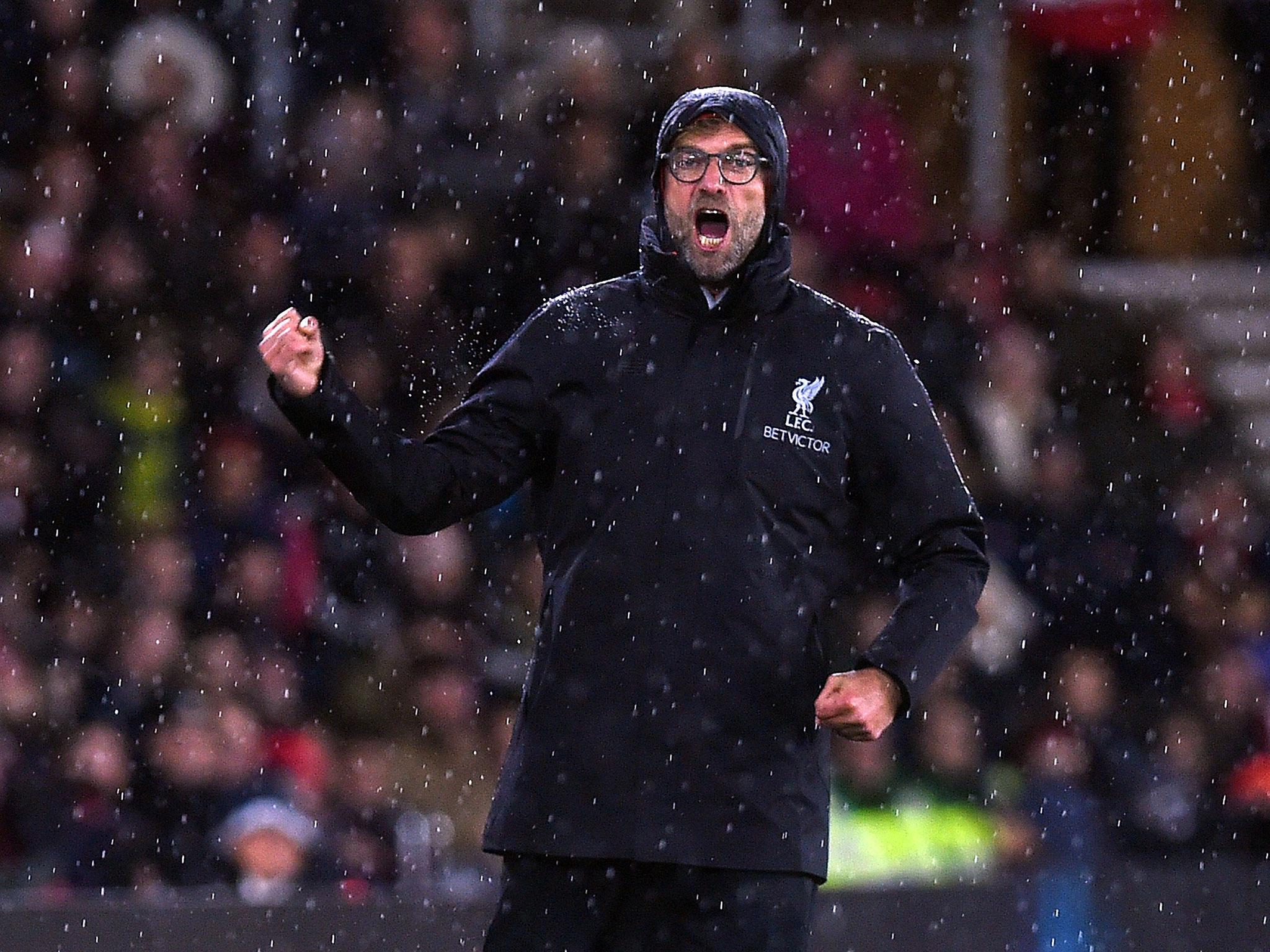 Jurgen Klopp reacts to a missed chance during Liverpool's 0-0 draw with Southampton