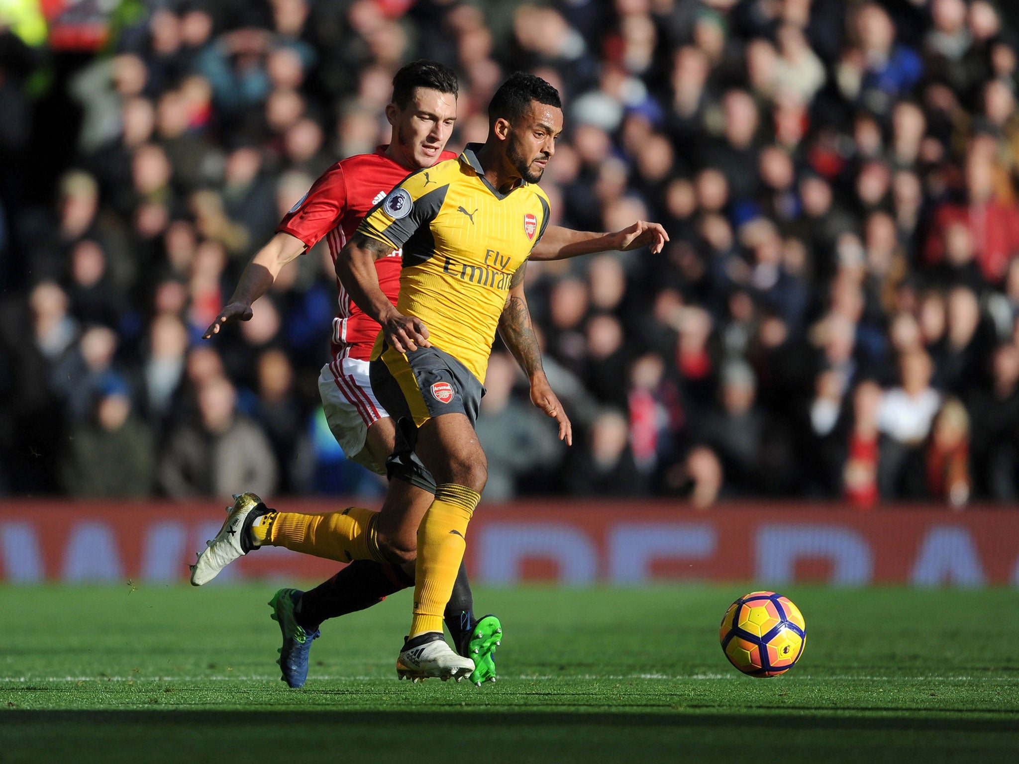 Theo Walcott looked quiet at Old Trafford but had the courage to admit he was at fault for the first goal