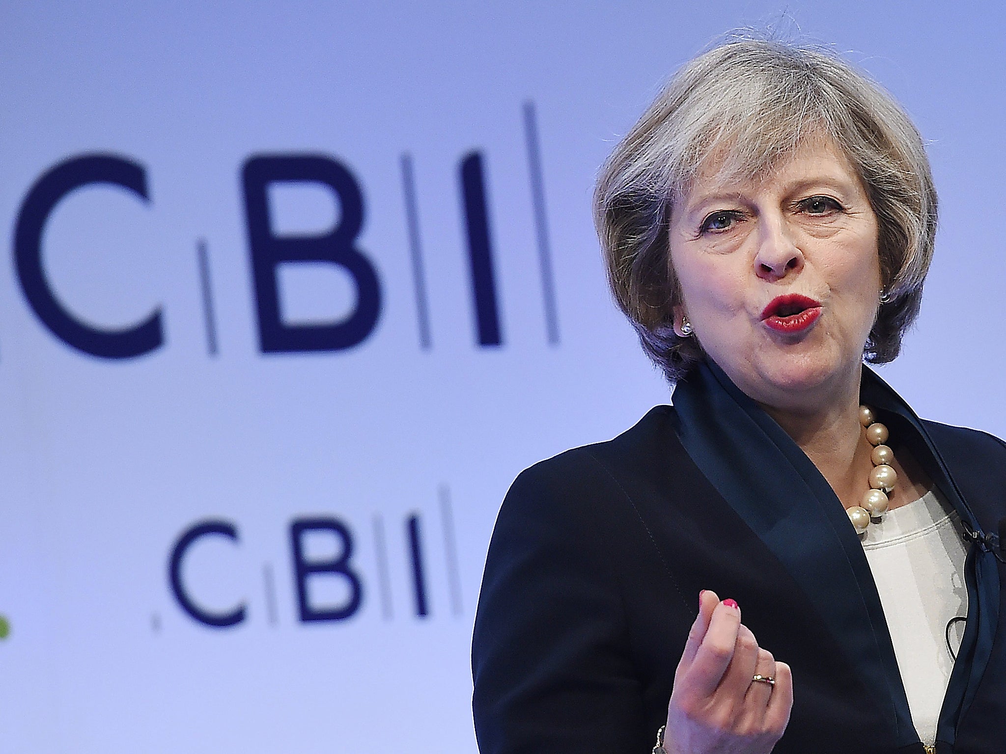 Prime Minister Theresa May tells CBI she'll play nice 