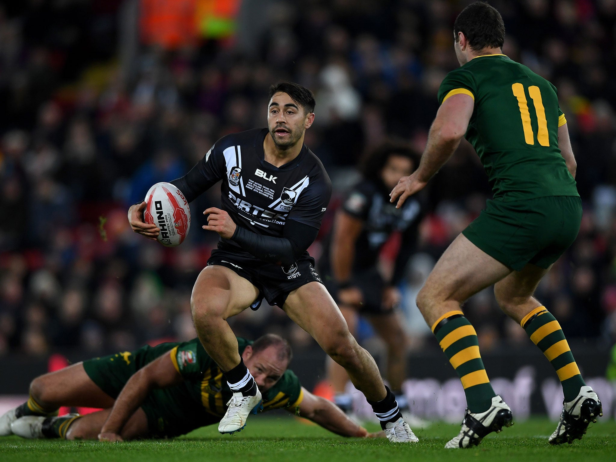 Shaun Johnson in action for New Zealand in Sunday's final