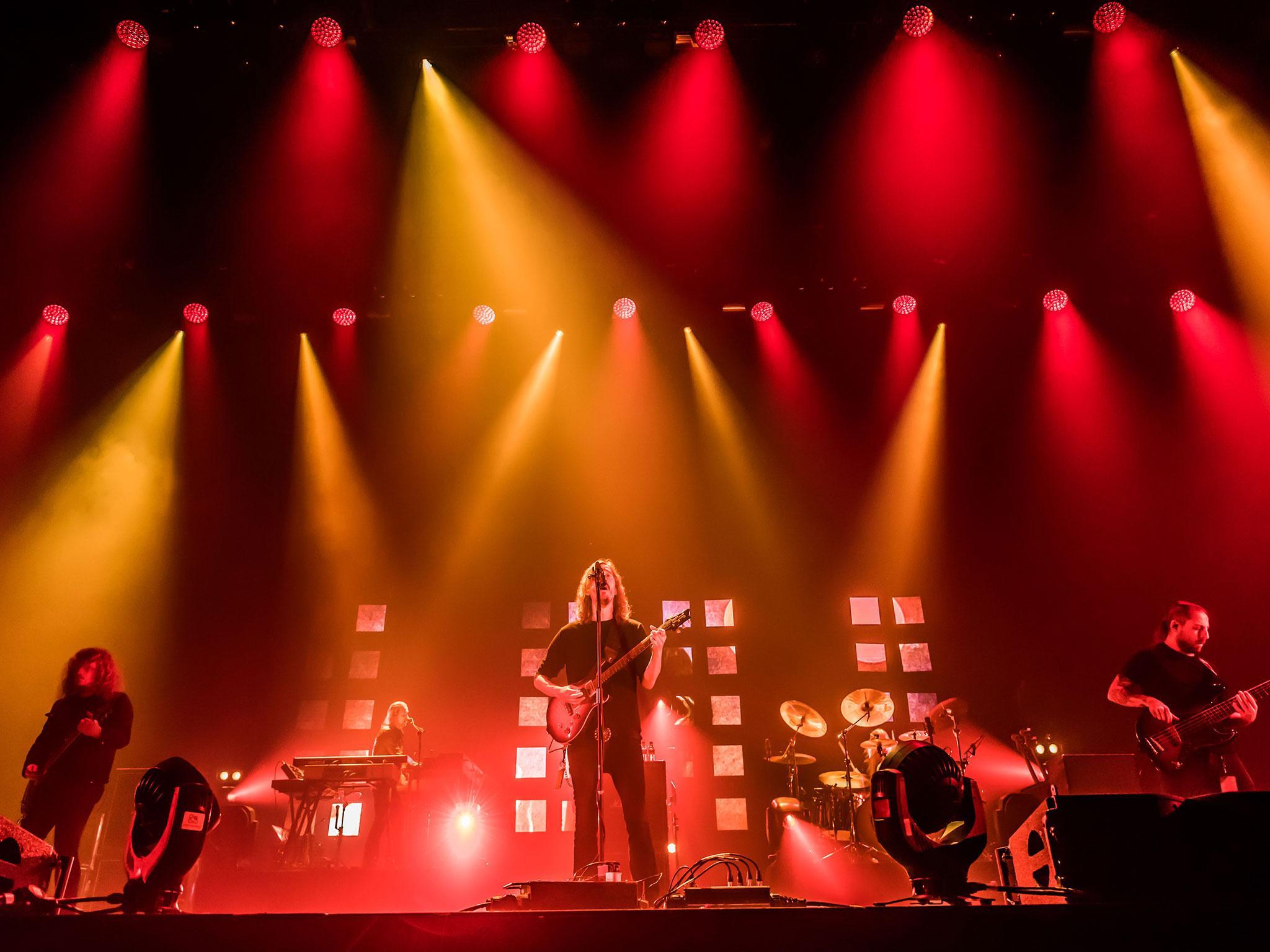 Opeth from left to right, Fredrik Åkesson, Joakim Svalberg, Mikael Åkerfeldt, Martin 'Axe' Axenrot and Martín Méndez