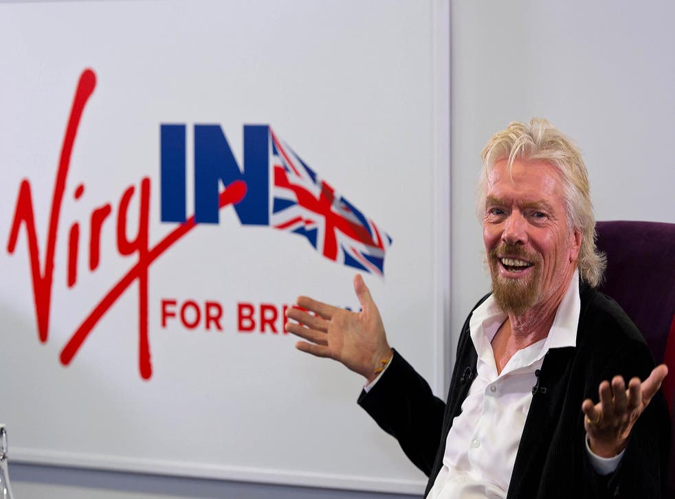 Richard Branson was open about his support for the Remain campaign before the EU referendum