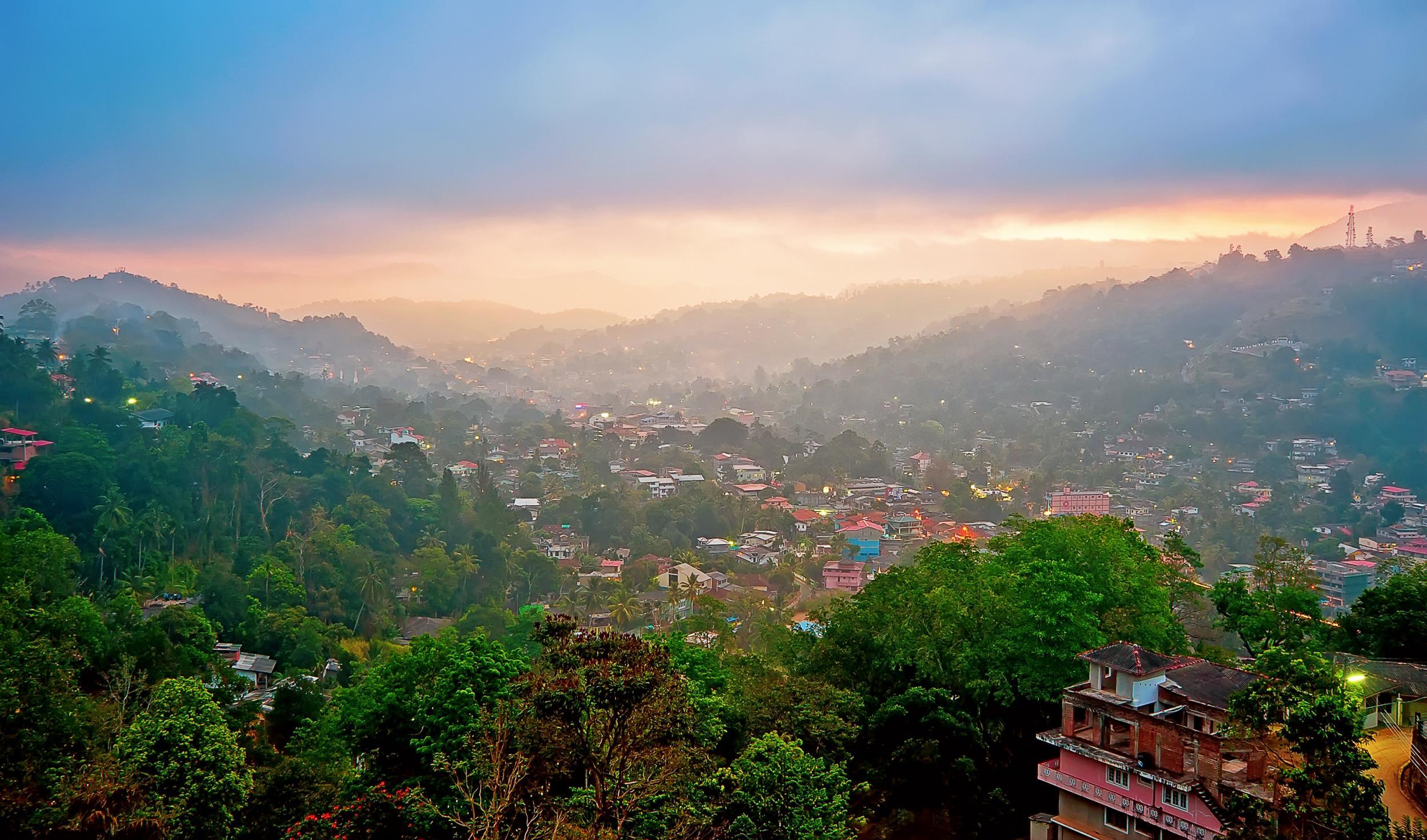 Kandy, in central Sri Lanka, at sunrise