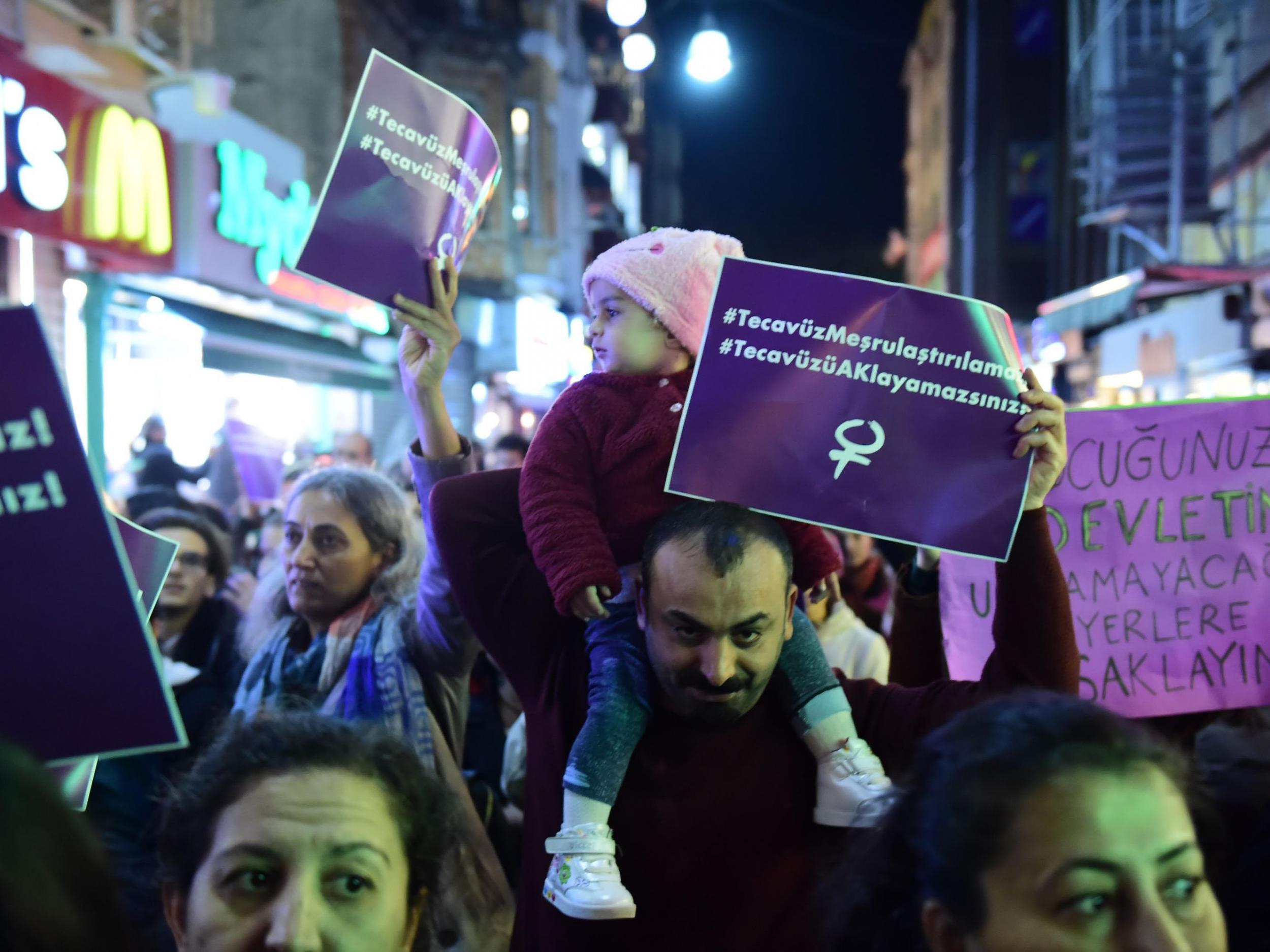 Thousands took to the streets of Istanbul to protest the bill
