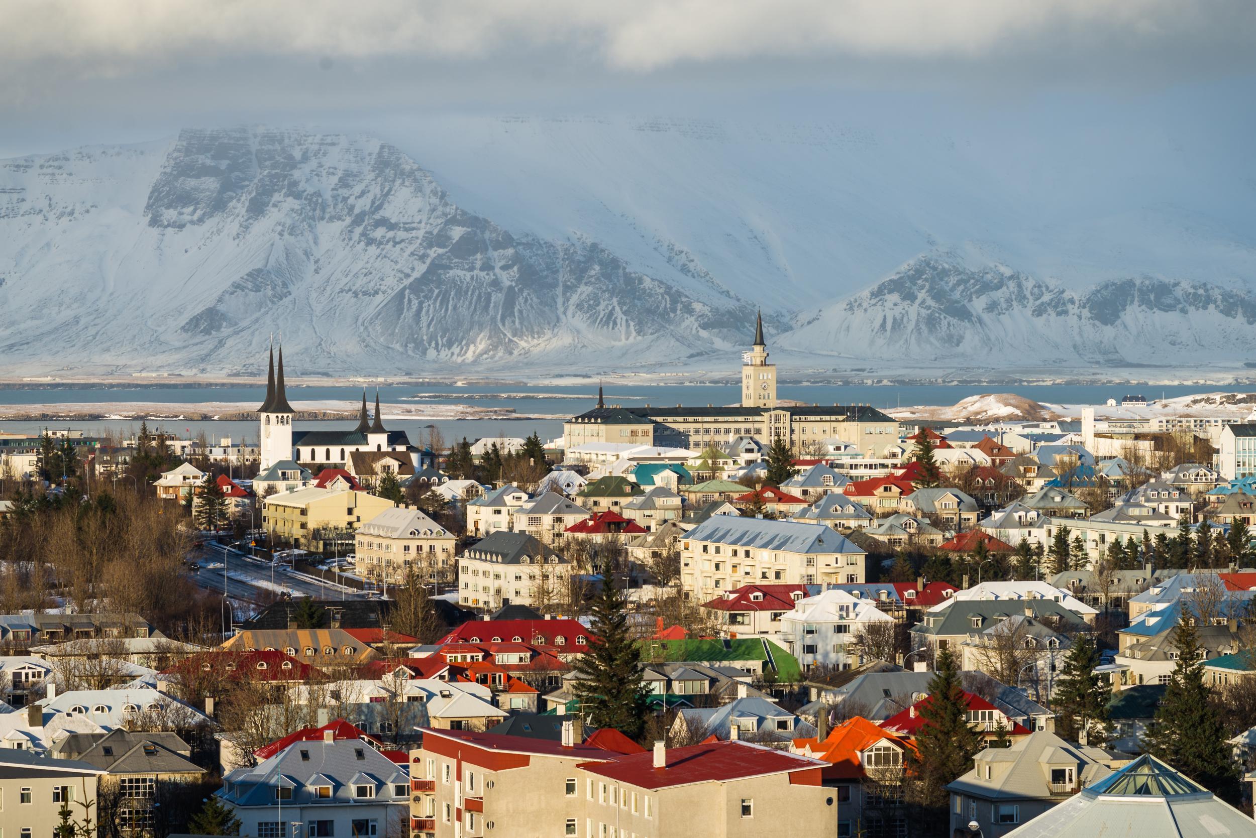 The Icelandic capital Reykjavik has a gorgeous natural backdrop and colourful houses