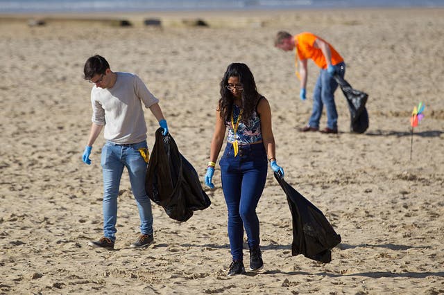 There were fewer than seven plastic bags found for every 100 metres of UK coastline in 2016 (file pic)