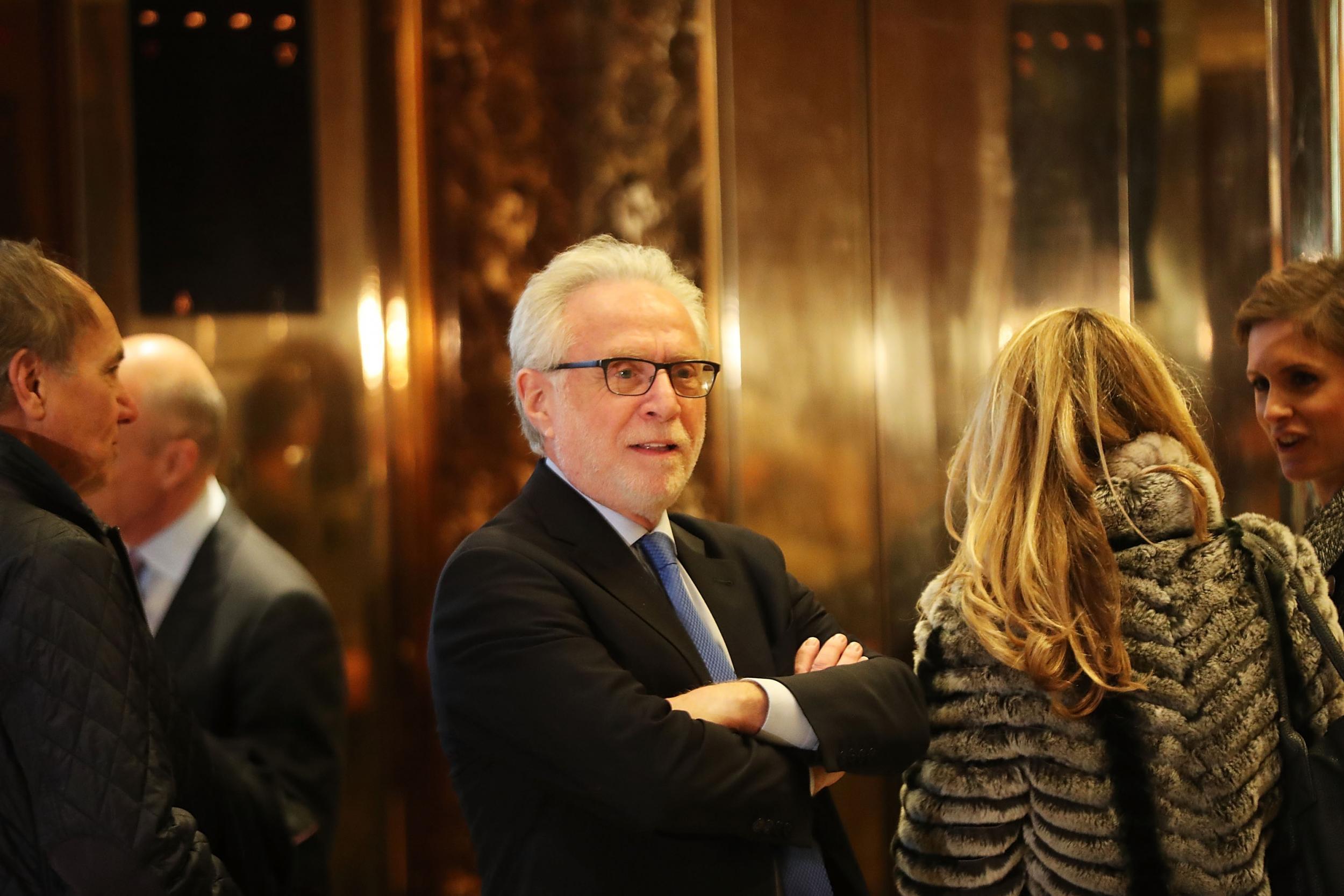 Wolf Blitzer, veteran anchor of CNN, was one of the TV personalities at Trump Tower on Monday