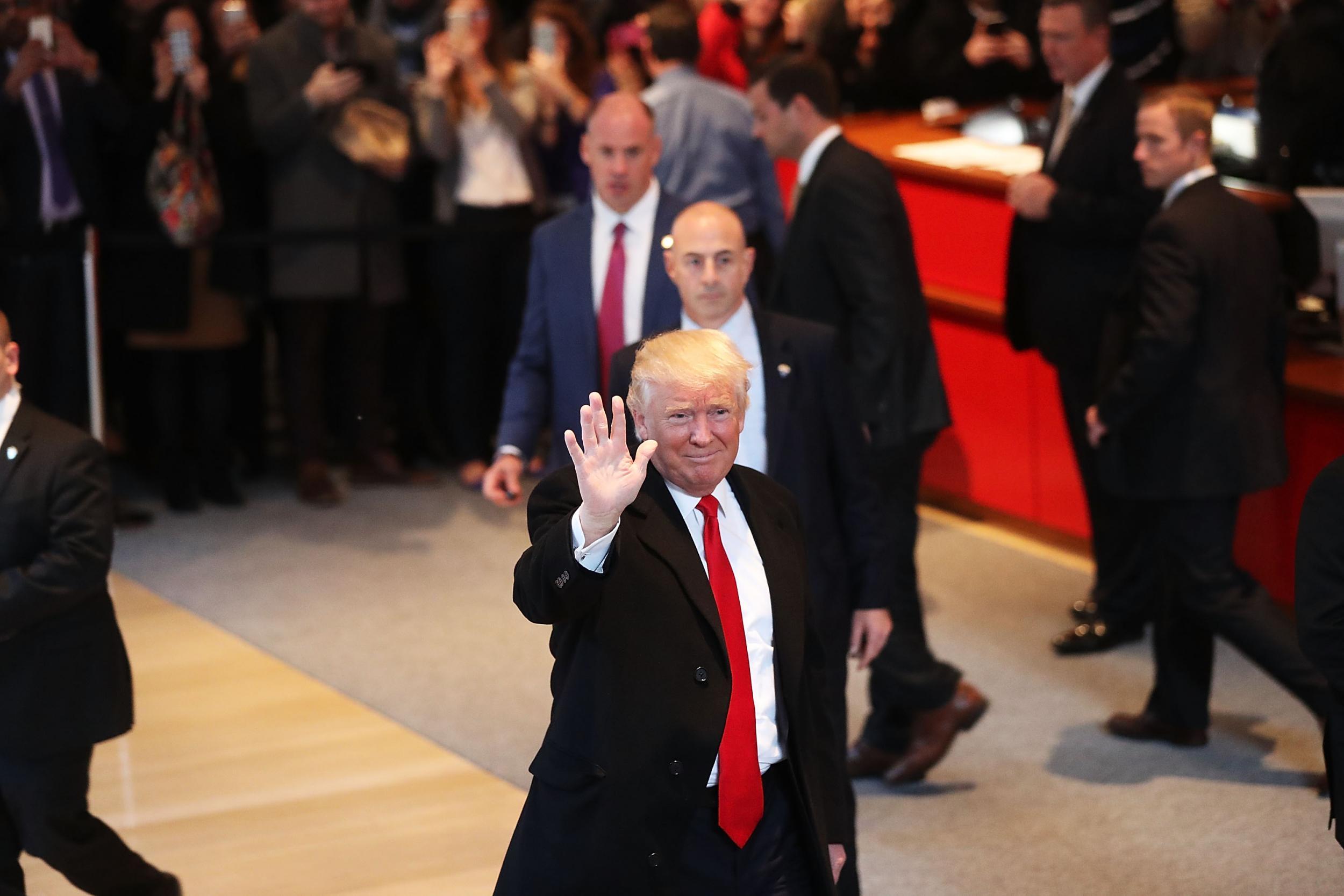 Mr Trump meets reporters, editors and publishers at the New York Times