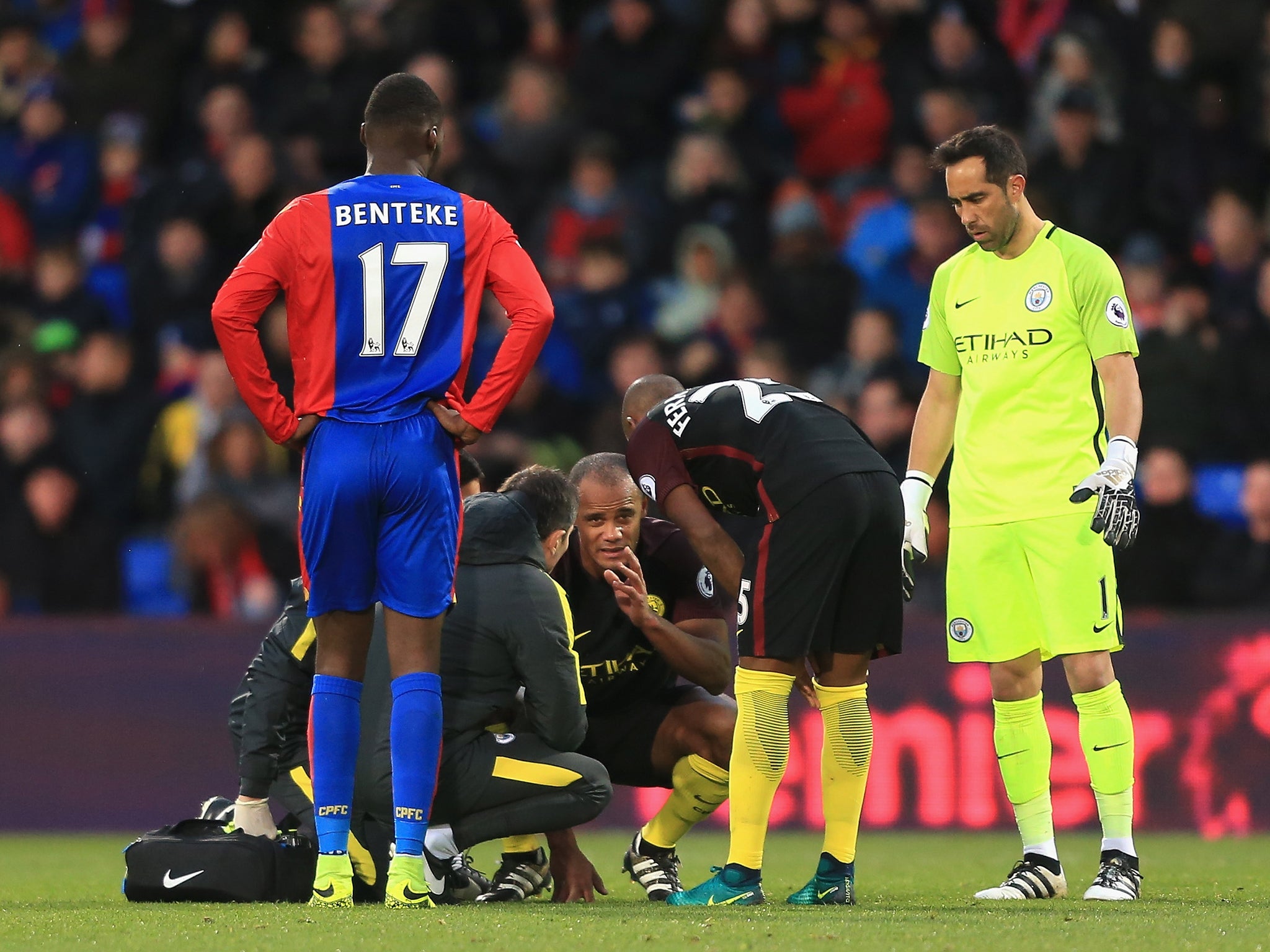 Kompany came off injured in the victory at Crystal Palace