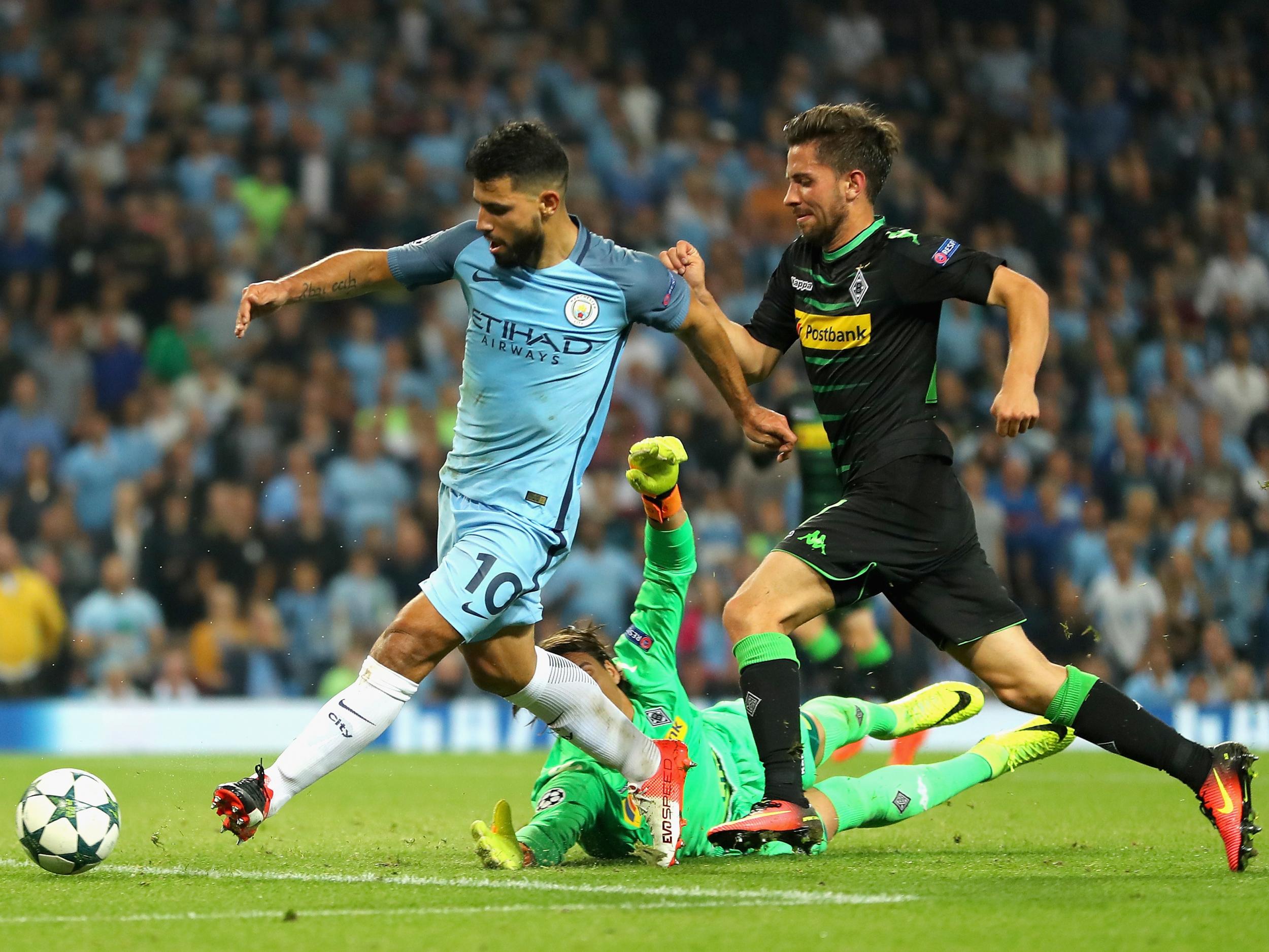 Sergio Aguero scored a hat-trick when they played at the Etihad