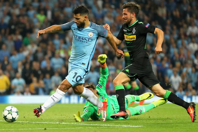 Sergio Aguero scored a hat-trick when they played at the Etihad