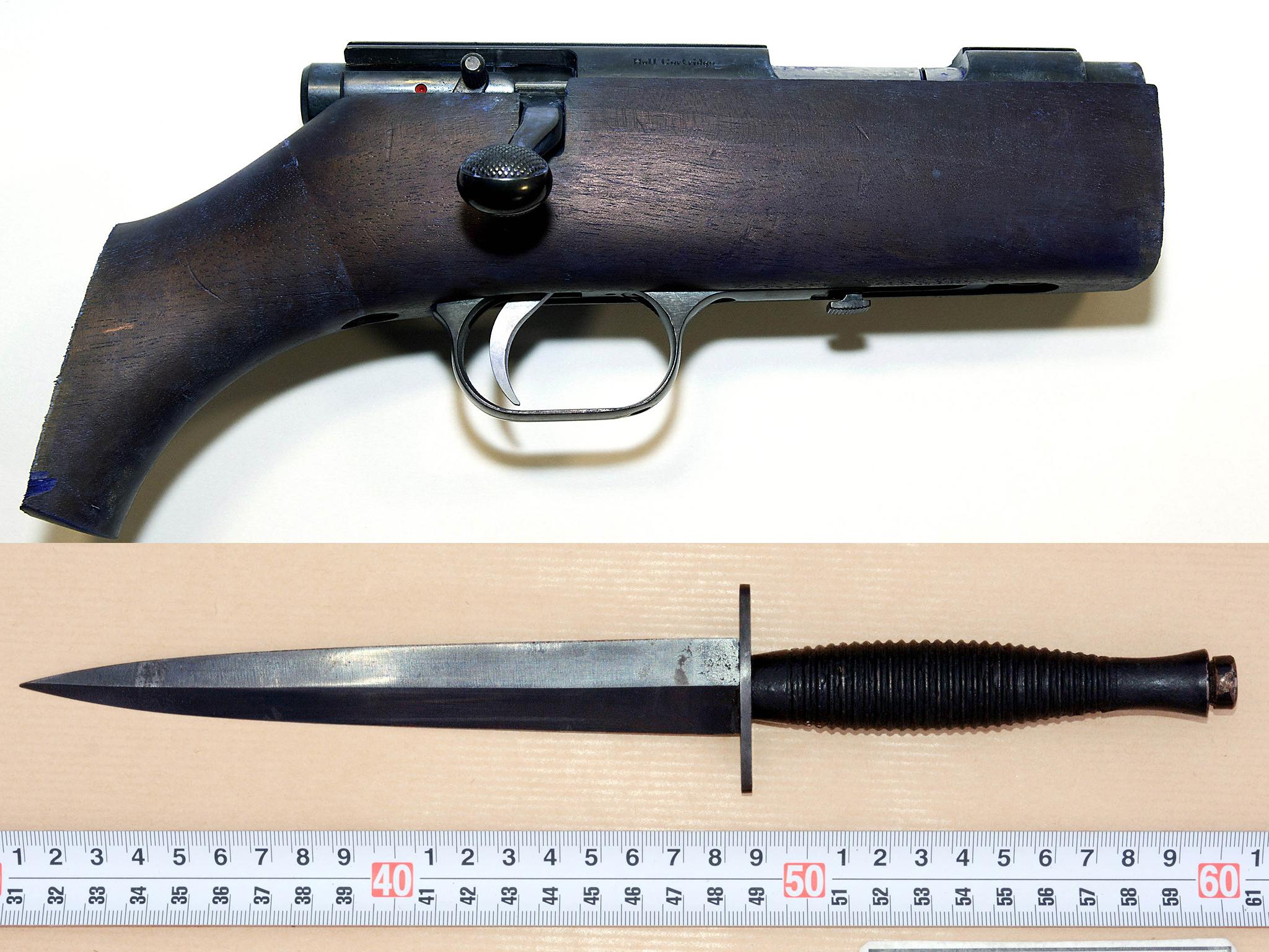 The weapons used by Thomas Mair to murder MP Jo Cox Rex