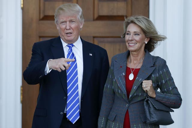 Betsy DeVos, Mr Trump's nominee for Education Secretary, has not yet been fully vetted 