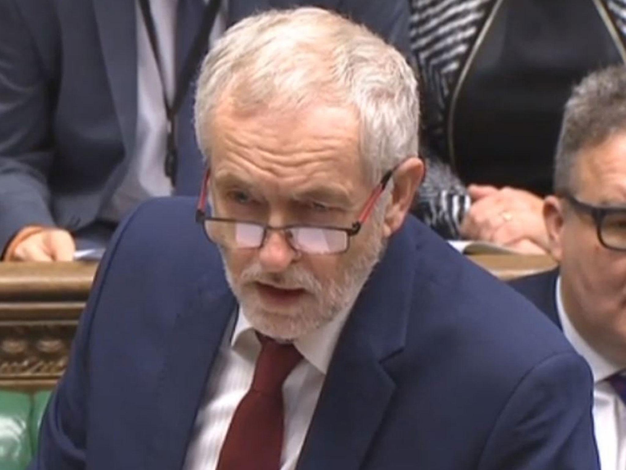 Labour party leader Jeremy Corbyn speaks during Prime Minister's Questions in the House of Commons, London, 23 November, 2016