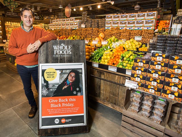  Diego Hvozda, of Whole Foods Market Piccadilly, one of seven stores in the chain that will donate 5 per cent of Friday’s gross sales to the appeal