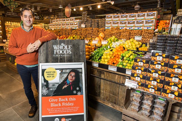  Diego Hvozda, of Whole Foods Market Piccadilly, one of seven stores in the chain that will donate 5 per cent of Friday’s gross sales to the appeal