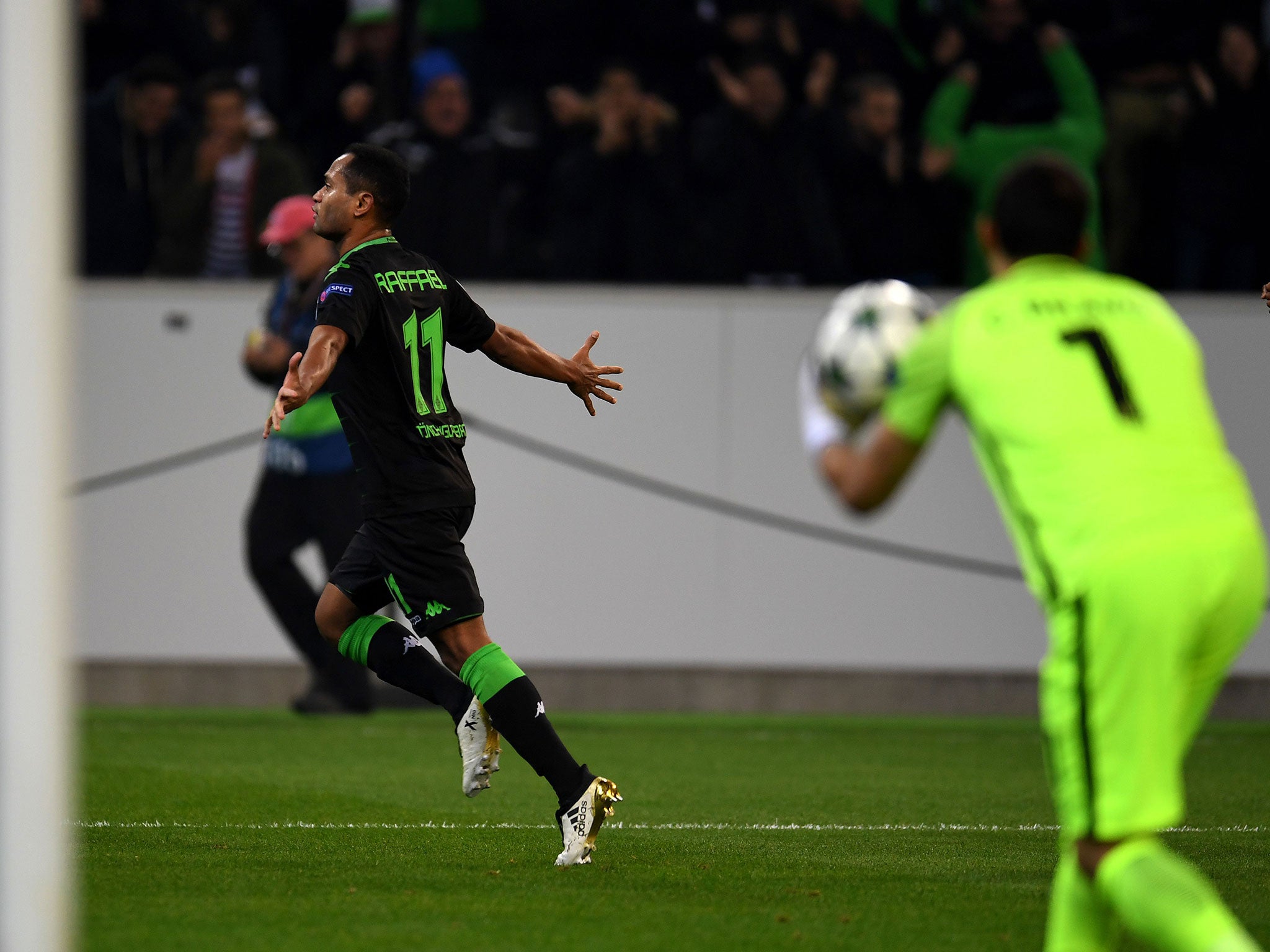 Raffael celebrates after putting his team ahead