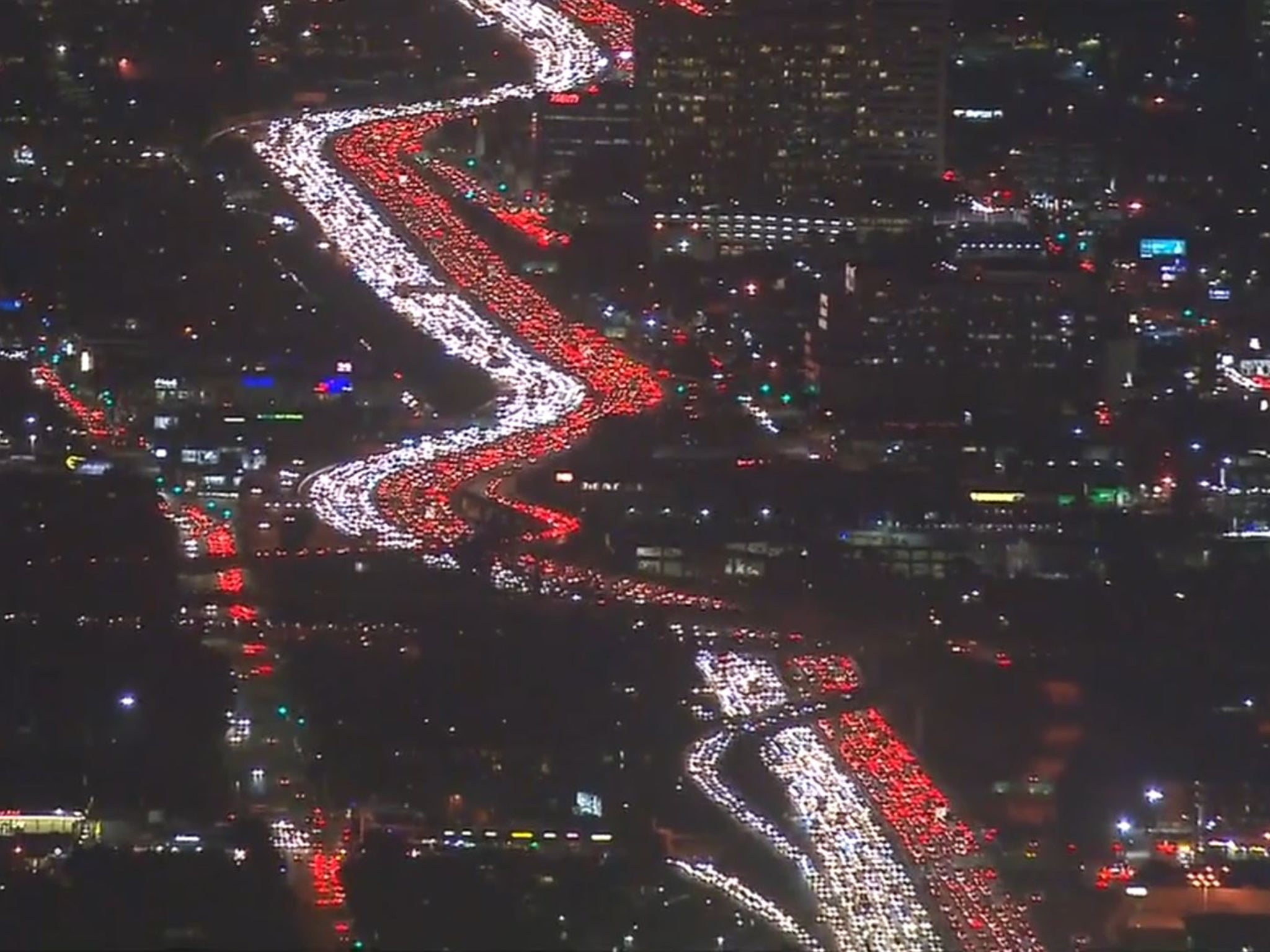 The river of cars was barely moving