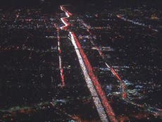 'Nightmare' traffic jam stretching for miles captured in aerial video