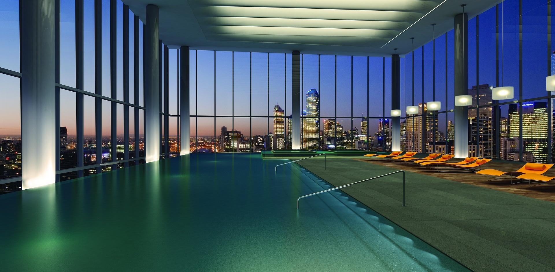 Pool with a view at the Crown Metropol