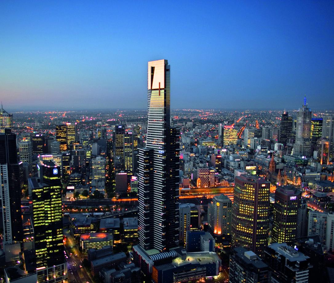 The Eureka Tower boasts gold-plated windows and a viewing tower
