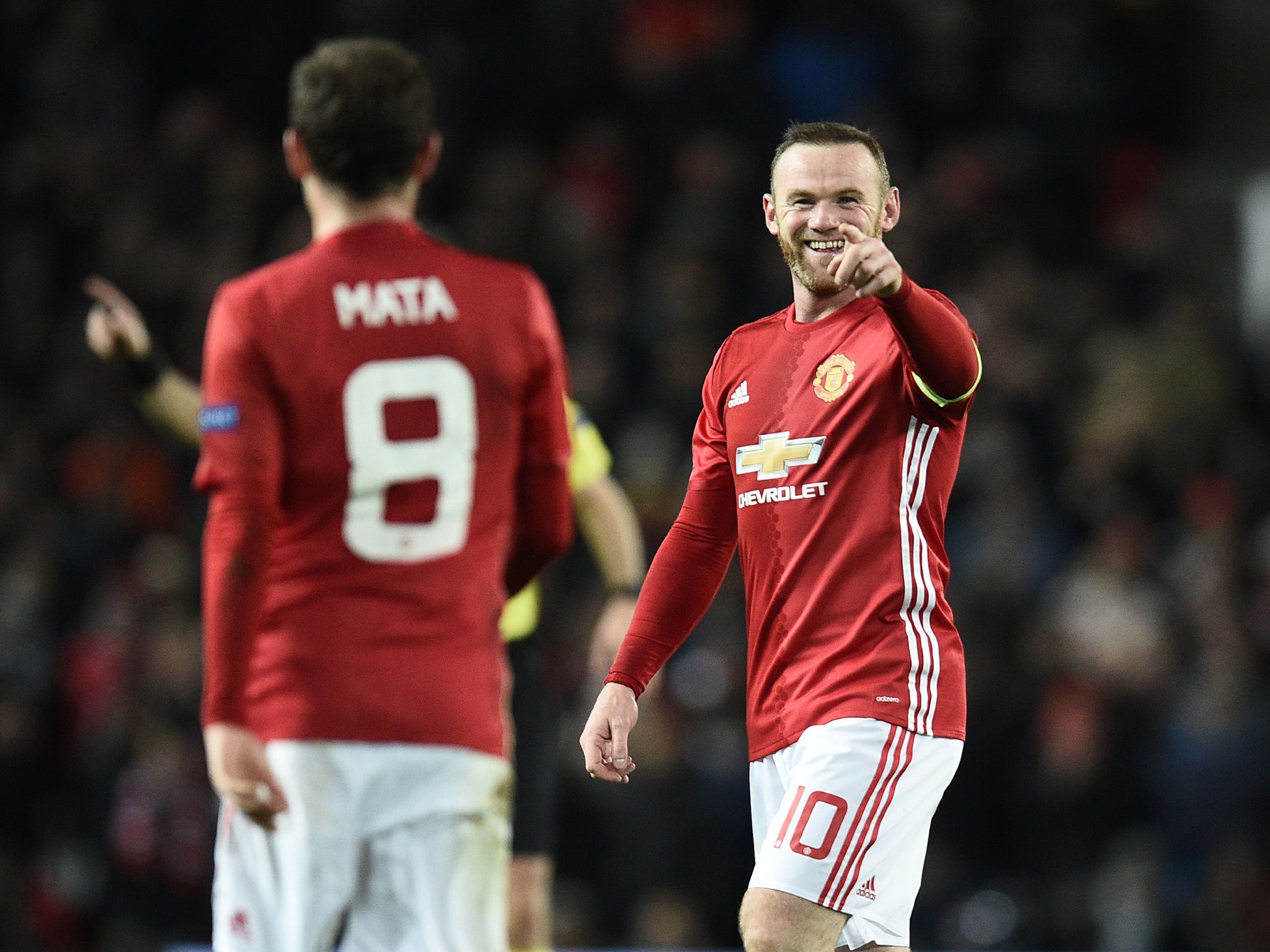 Rooney set up United's second with a delightful reverse pass to Mata