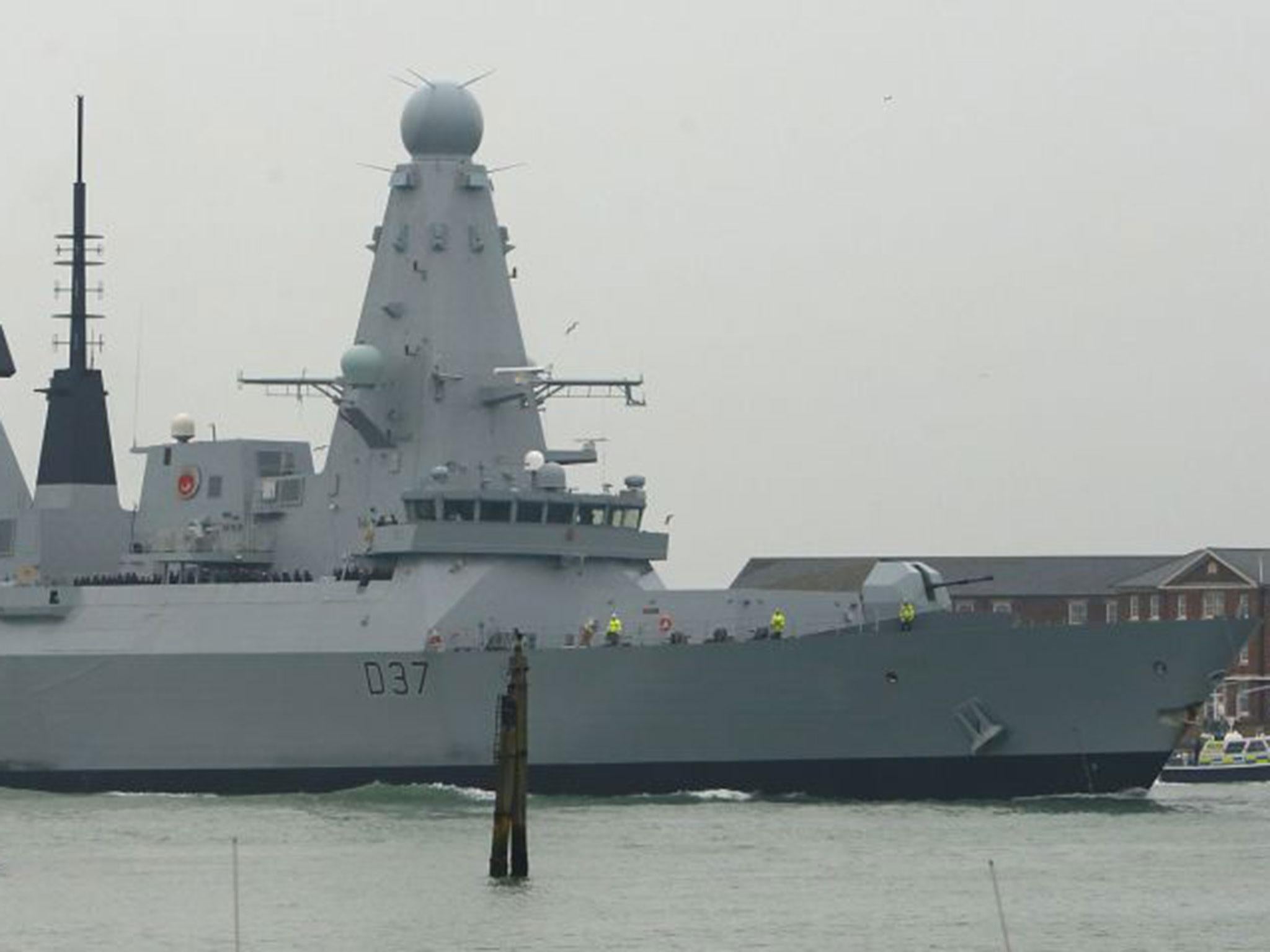 File photo of HMS Duncan, which had to be towed back to shore after it experienced 'technical difficulties'