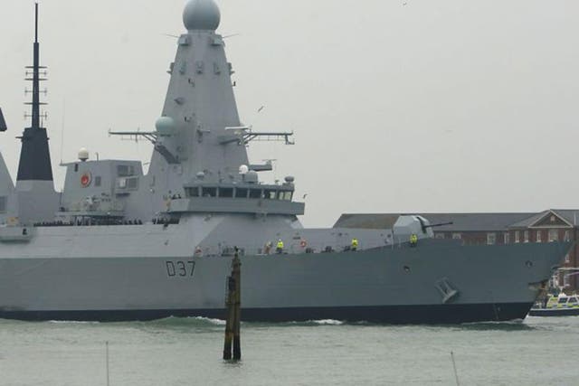 File photo of HMS Duncan, which had to be towed back to shore after it experienced 'technical difficulties'