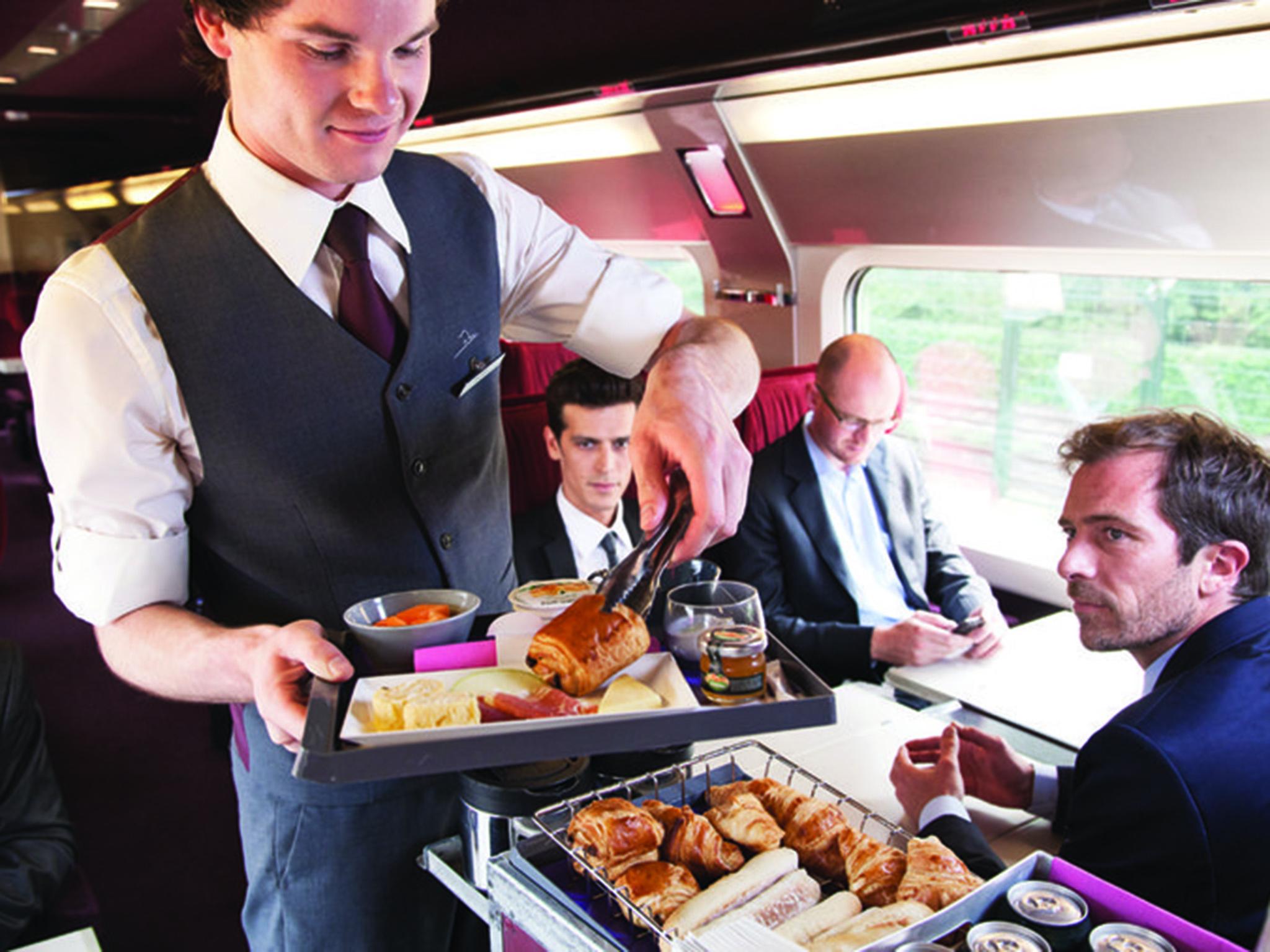 The SNCF owned Thalys line offers breakfasts to its business class customers