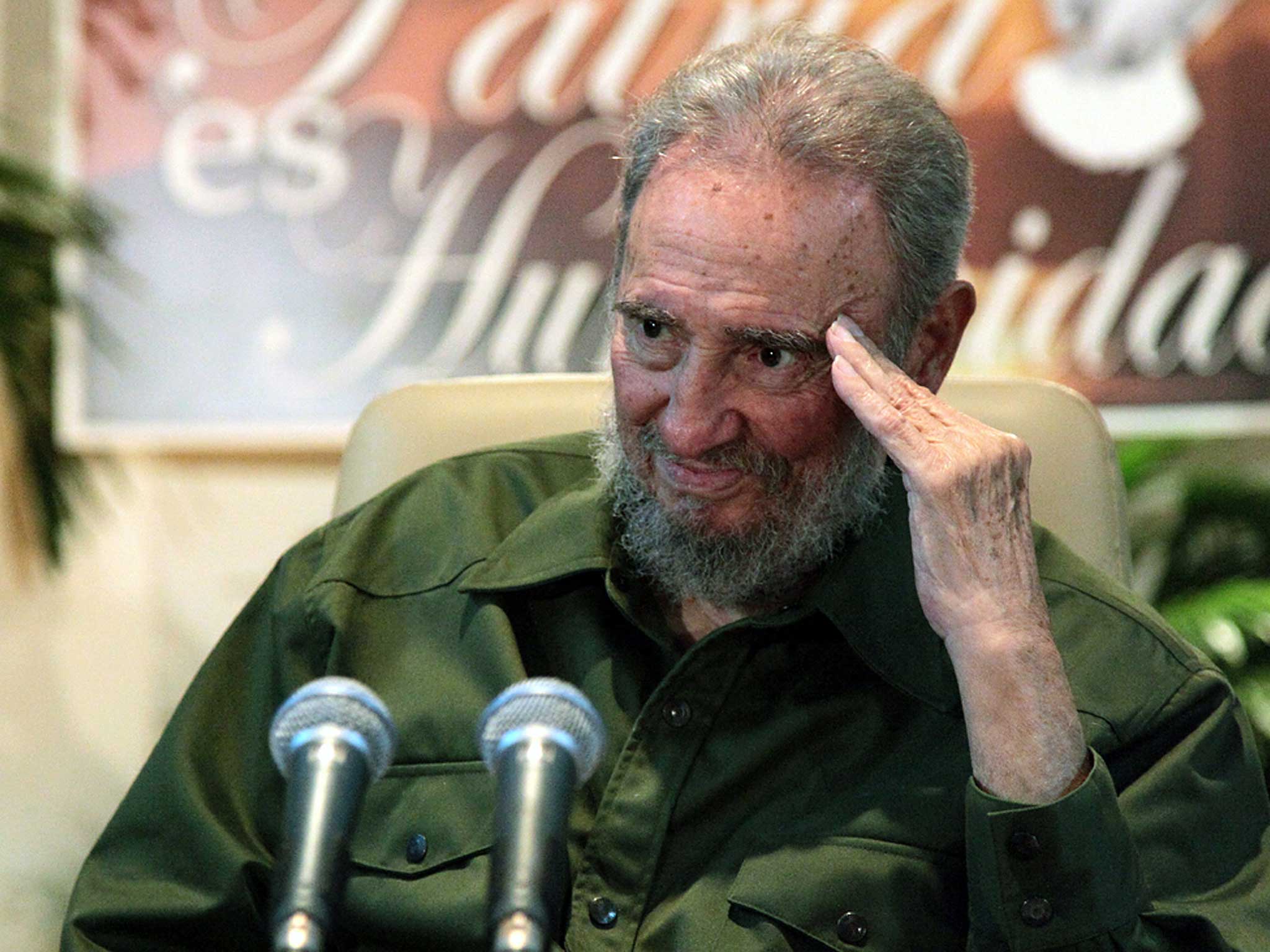 &#13;
Fidel Castro during a ceremony to pay homage to national hero Jose Marti in 2010 (Getty)&#13;