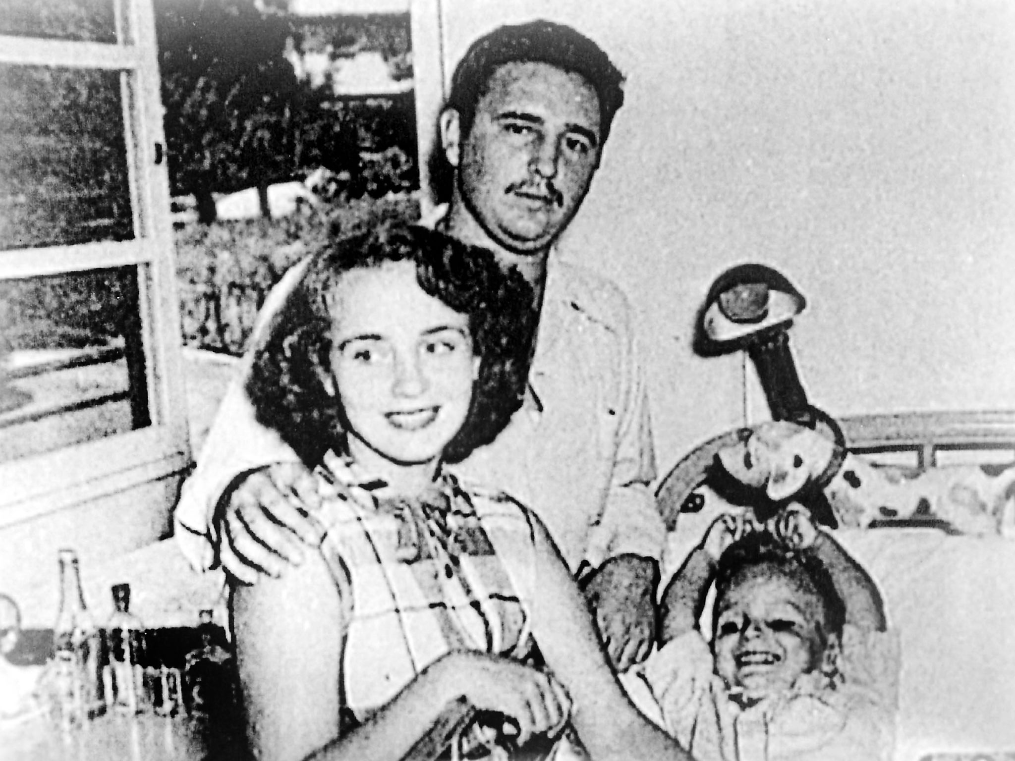 Castro with his first wife Mirta and his son Fidelito