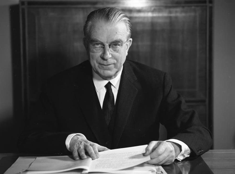 A portrait of Hans Globke who went on to serve in the post-war government until the 1960s despite working for the Nazis