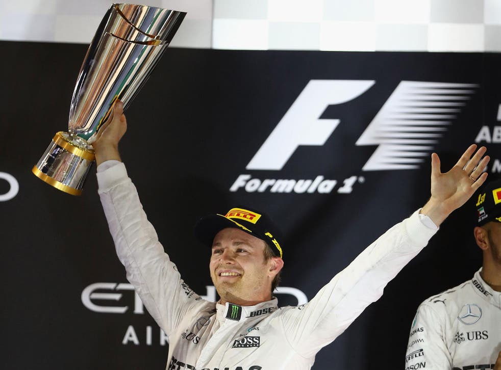 Nico Rosberg celebrates winning the F1 world championship