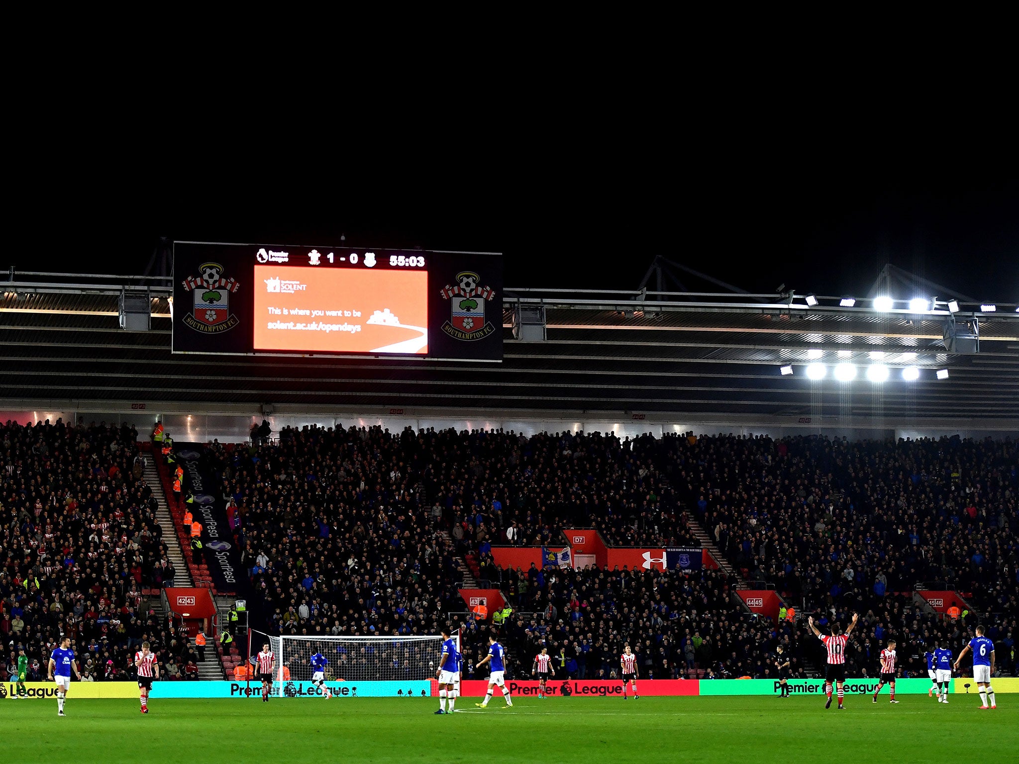 A general view of St Mary's during Sunday's Premier League clash