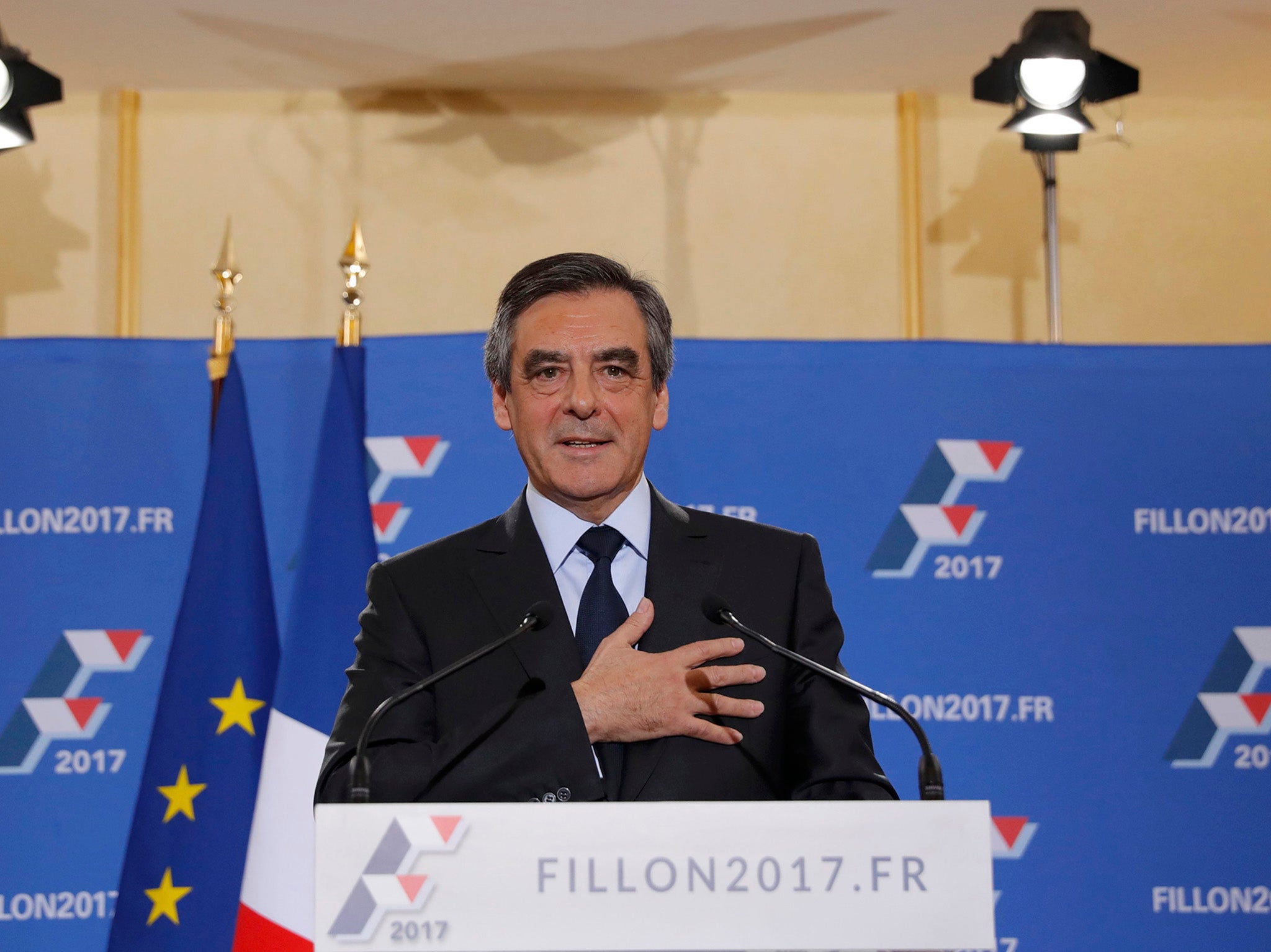 Mr Fillon is currently favourite to win the French election