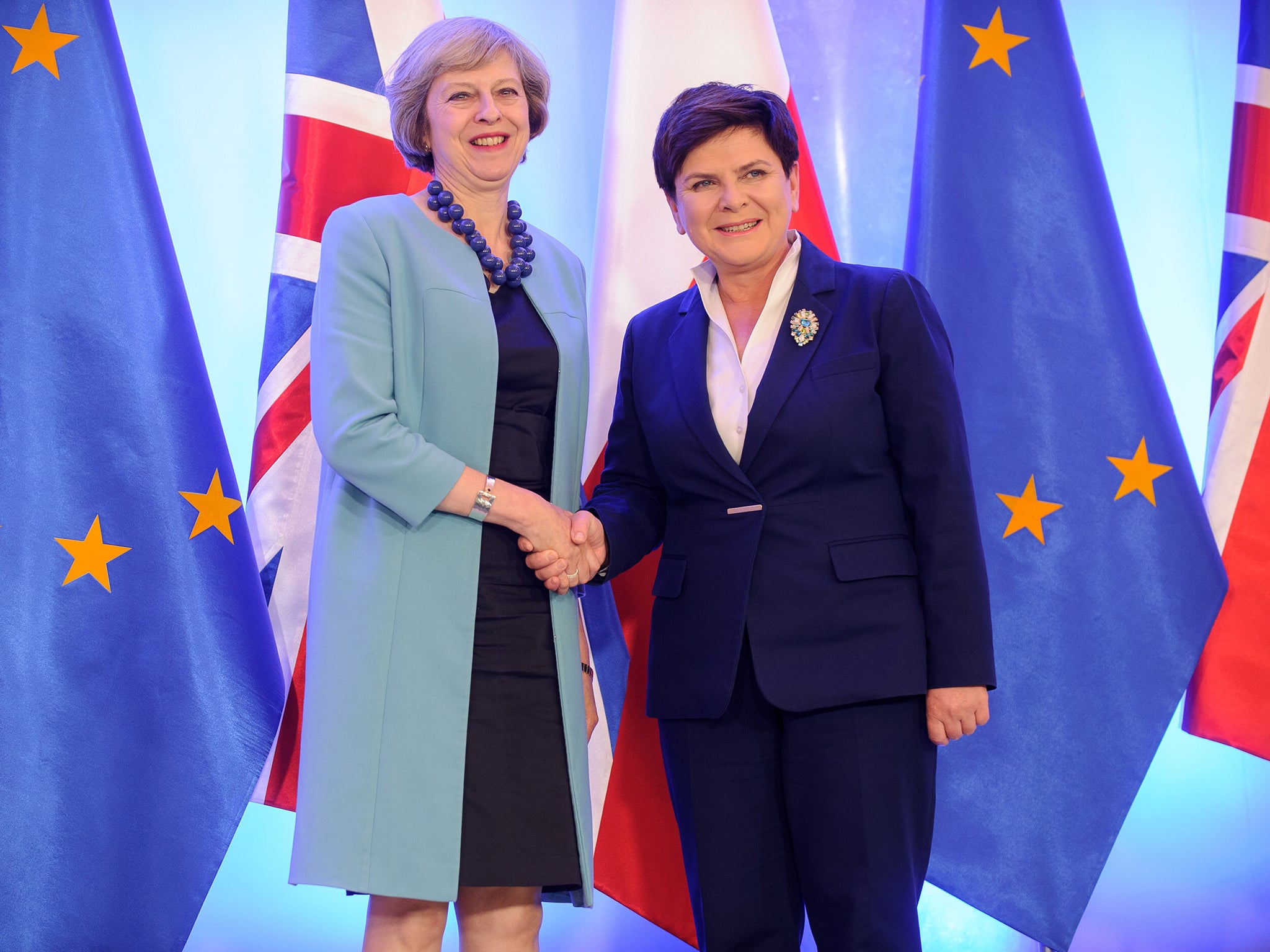 British Prime Minister Theresa May and Polish Prime Minister Beata Szydlo
