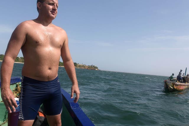 Former policeman Ben Hooper has taken on a five-month journey that will see him swim a total of 1,900 miles for up to ten hours a day